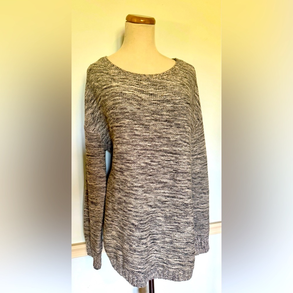 [Margaret O'Leary] Gray 100% Cotton Marled
Crew Neck Oversized Sweater Sz: S